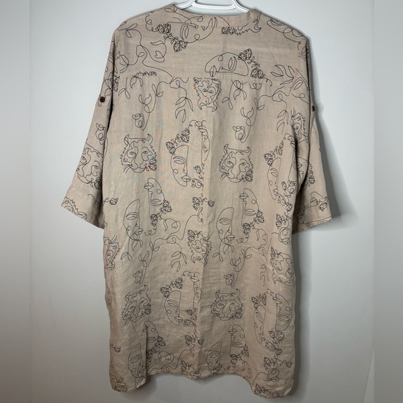 Elegant Cream Printed Dress - Picture 6 of 7